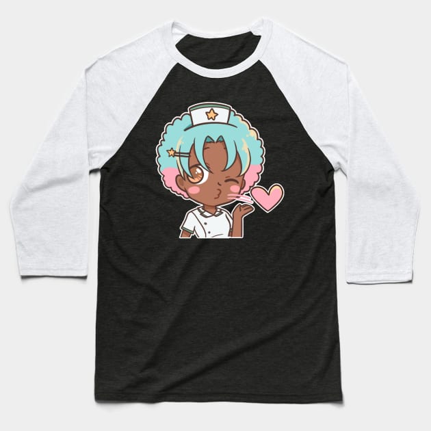 Love! Nurse Seiza Anime Character T-Shirt Baseball T-Shirt by zim9